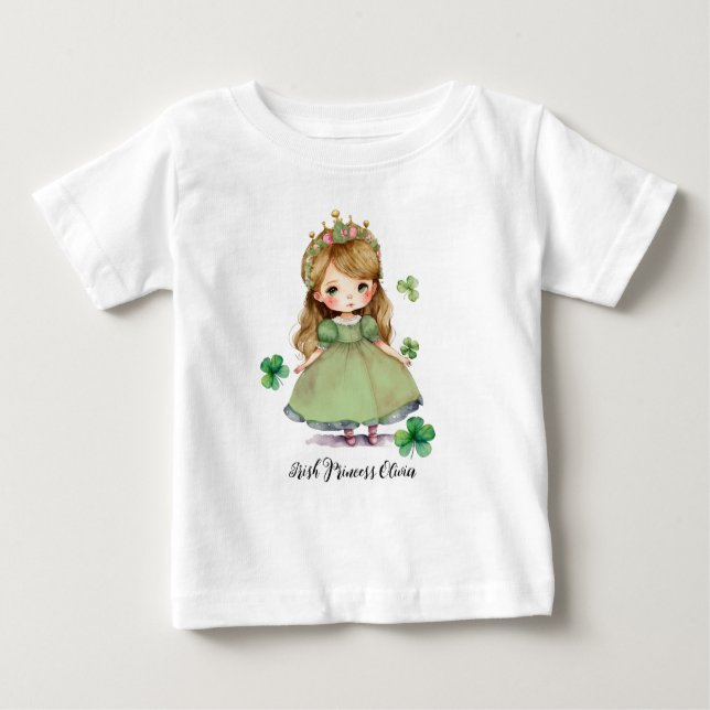 T-shirt Pour Bébé Little Irish Princess Nom personnalisé (Devant)