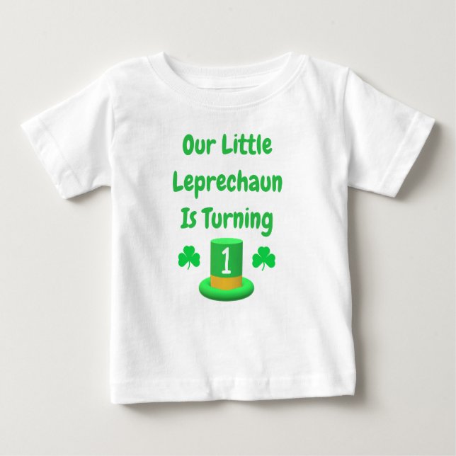 T-shirt Pour Bébé Little Leprechaun 1er anniversaire (Devant)