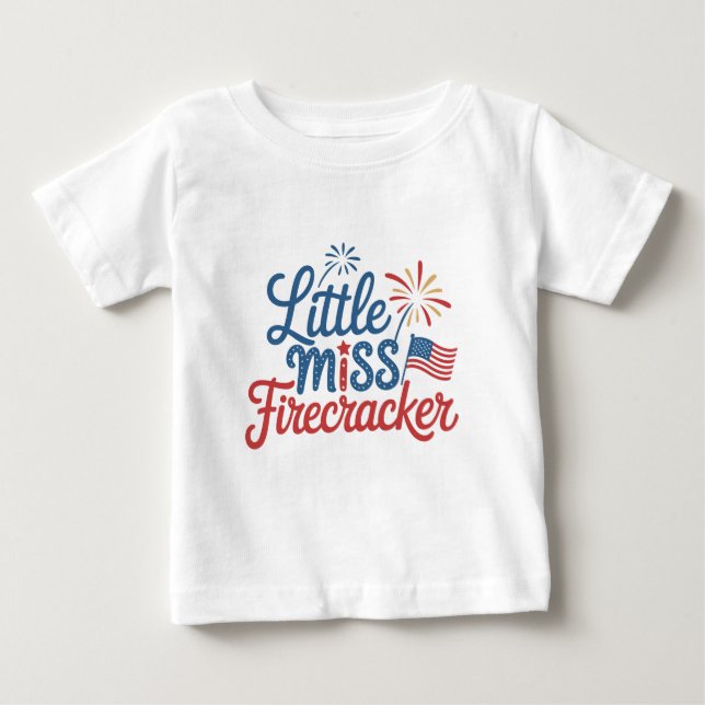 T-shirt Pour Bébé Little Miss Firecracker (Devant)