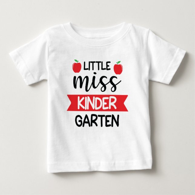 T-shirt Pour Bébé Little Miss Kindergarten (Devant)