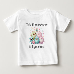 T-shirt Pour Bébé Little Monster 1er anniversaire