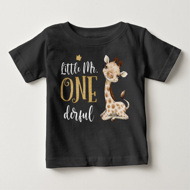 T-shirt Pour Bébé Little Mr One Derful 1er anniversaire (Devant)