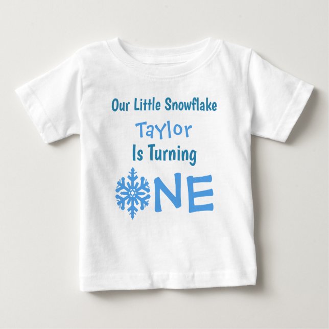 T-shirt Pour Bébé Little Snowflake 1er anniversaire (Devant)