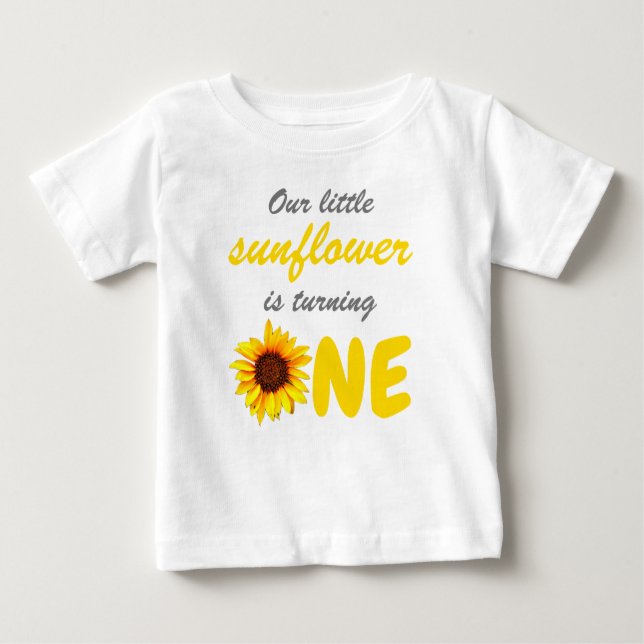 T-shirt Pour Bébé Little Sunflower 1er anniversaire (Devant)
