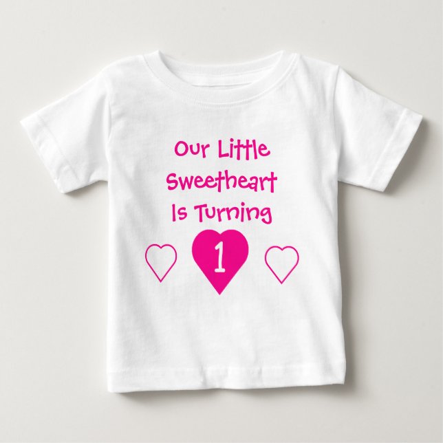 T-shirt Pour Bébé Little Sweethee 1er anniversaire (Devant)