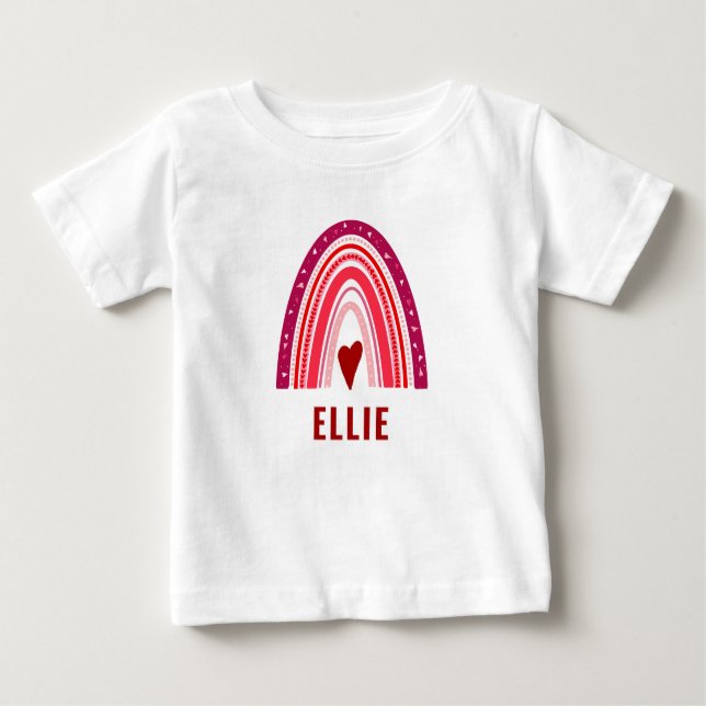 T-shirt Pour Bébé Little Sweethee Boho Rainbow Valentine (Devant)