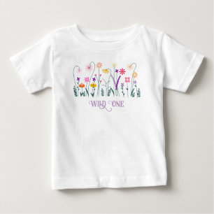 T-shirt Pour Bébé Little Wildflower fête son premier anniversaire