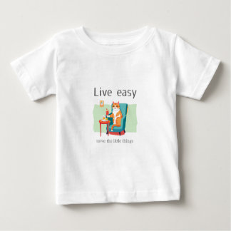 T-shirt Pour Bébé Live easy cat