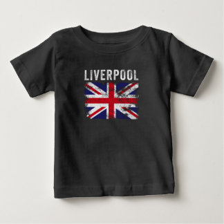 T-shirt Pour Bébé Liverpool UK Drapeau Angleterre Souvenir