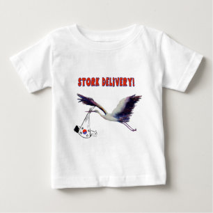 T-shirt Pour Bébé Livraison de la cigogne ! Adoption par la Corée