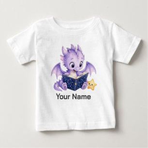 T-shirt Pour Bébé Livre de constellation de lecture de dragon person