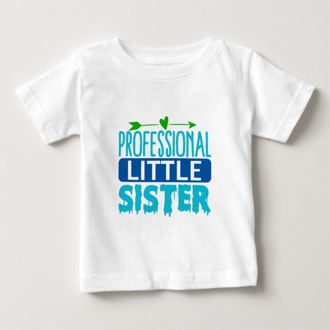 T-shirt Pour Bébé Livre de peinture bleu petite soeur professionnell (Devant)