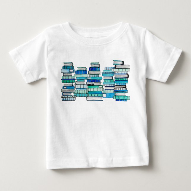 T-shirt Pour Bébé Livres Bleus Bébé Robe (Devant)