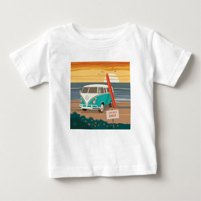 T-shirt Pour Bébé Locaux uniquement | VW Surf Van (Devant)