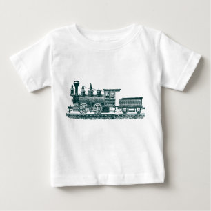 T-shirt Pour Bébé Locomotive 02 - Vert foncé