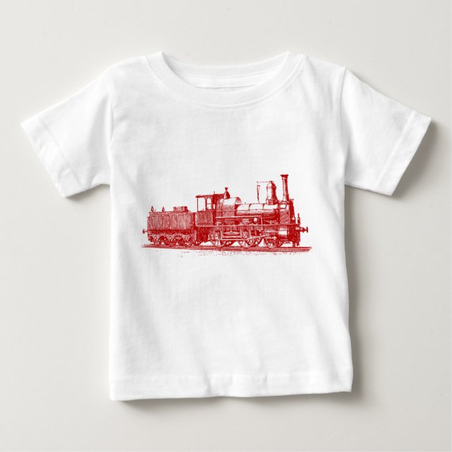 T-shirt Pour Bébé Locomotive - Ruby Red (Devant)