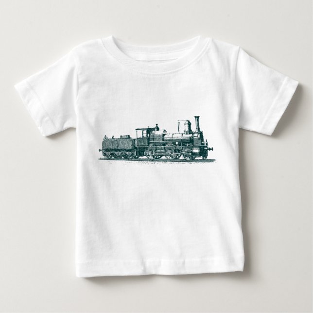 T-shirt Pour Bébé Locomotive - Vert foncé (Devant)