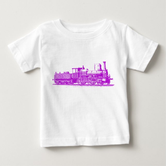 T-shirt Pour Bébé Locomotive - Violet (Devant)