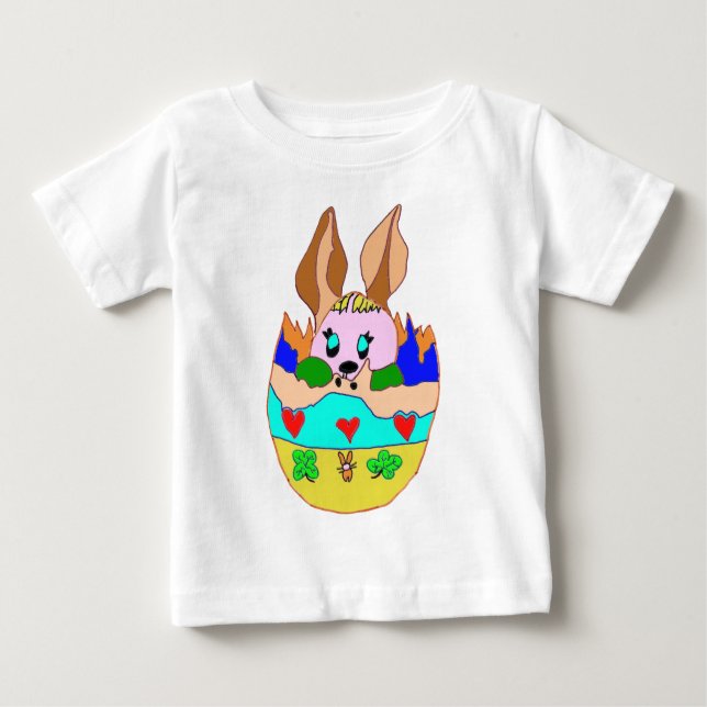 T-shirt Pour Bébé L'OEUF DE PAQUES AVEC LAPIN1.png (Devant)