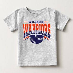 T-shirt Pour Bébé Logo de base-ball de la marine Wilshire Warriors