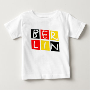 T-shirt Pour Bébé Logo de Berlin, Allemagne dans des carrés