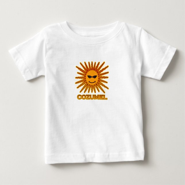 T-shirt Pour Bébé Logo de Cozumel Mexique Sun (Devant)
