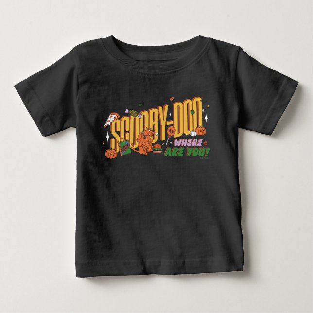 T-shirt Pour Bébé Logo de friandise d'Halloween de Scooby-Doo (Devant)
