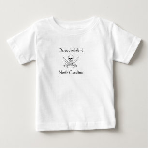 T-shirt Pour Bébé Logo de pirate de la Caroline du Nord d'île