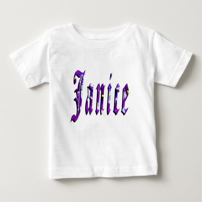T-shirt Pour Bébé Logo du nom de Janice, (Devant)