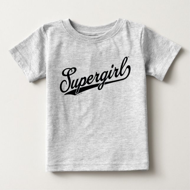 T-shirt Pour Bébé Logo du nom étoilé Supergirl Baseball (Devant)