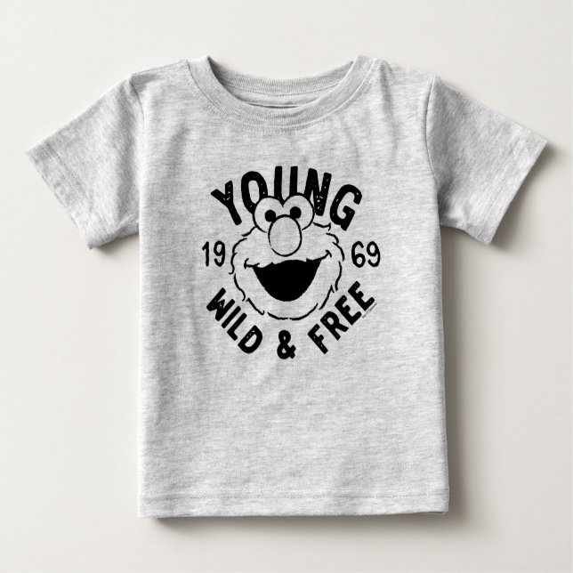 T-shirt Pour Bébé Logo Elmo Skate - Young, Wild & Free 1969 (Devant)