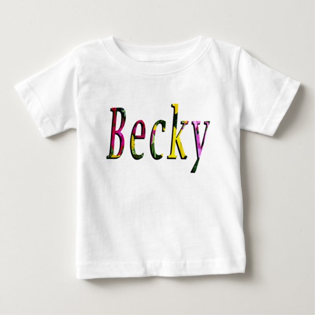 T-shirt Pour Bébé Logo Floral Becky Name, (Devant)