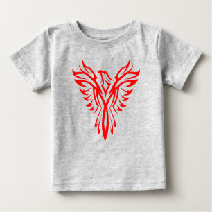 T-shirt Pour Bébé Logo Mythique Phoenix Bird Rising (Rouge)