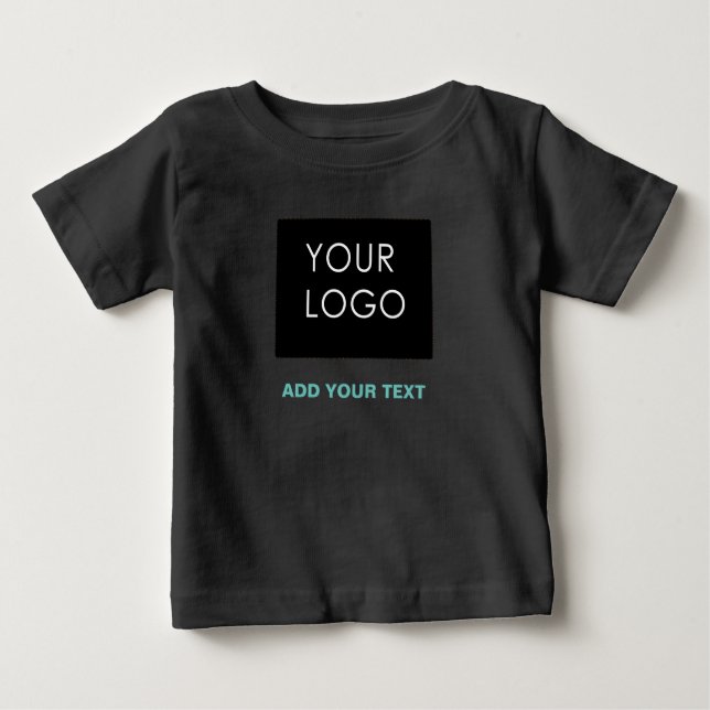 T-shirt Pour Bébé Logo personnalisé Entreprise Noir (Devant)