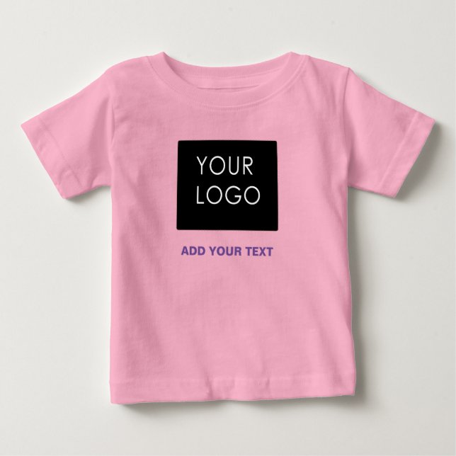 T-shirt Pour Bébé Logo personnalisé Entreprise Rose (Devant)