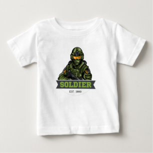 T-shirt Pour Bébé Logo Soldat Tactique – Conception d'emblème milita