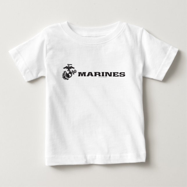 T-shirt Pour Bébé Logo USMC - Noir (Devant)
