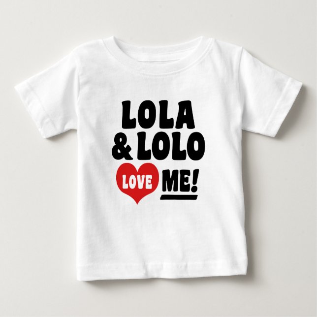T-shirt Pour Bébé Lola et lolo m'aiment (Devant)
