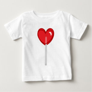 T-shirt Pour Bébé lollipop à coeur rouge