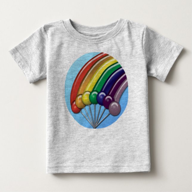 T-shirt Pour Bébé Lollipops et Rainbows (Devant)