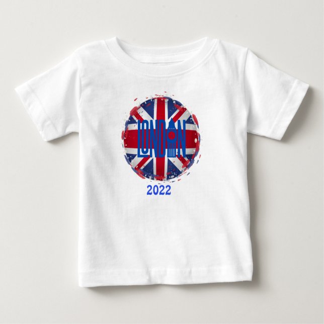 T-shirt Pour Bébé London Union Jack 2022 pour personnaliser (Devant)