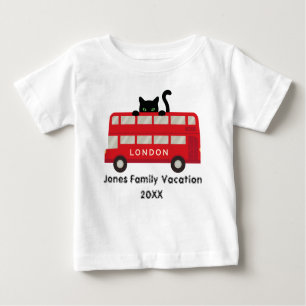 T-shirt Pour Bébé Londres Royaume-Uni Red Bus Cat famille vacances