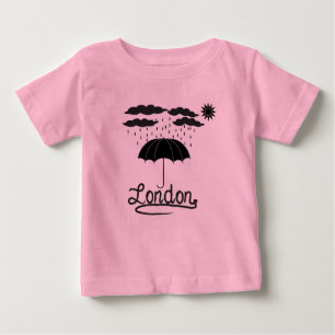 T-shirt Pour Bébé Londres sous un parapluie