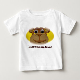 T-shirt Pour Bébé Longue chemise de douille de singe pour des