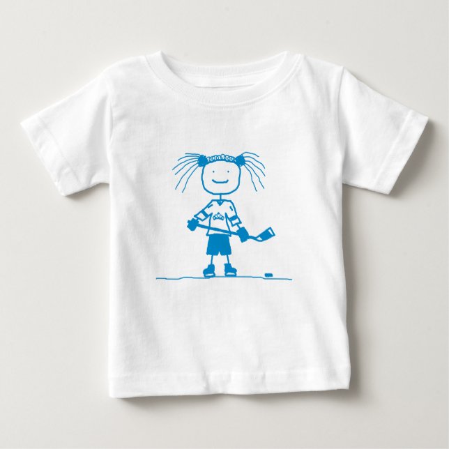 T-shirt Pour Bébé Longue douille de bâton d'enfant en bas âge BLEU (Devant)