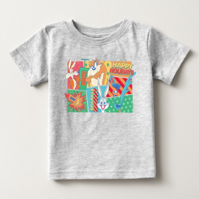 T-shirt Pour Bébé LOONEY TUNES™ | Joyeux Motif de vacances (Devant)