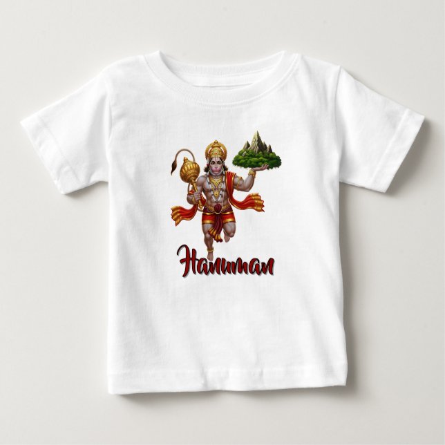 T-shirt Pour Bébé Lord Hanuman Flying Lifting Mountain (Devant)