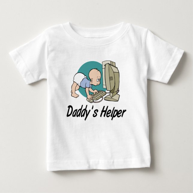 T-shirt Pour Bébé L'ordinateur d'assistance de papa (Devant)
