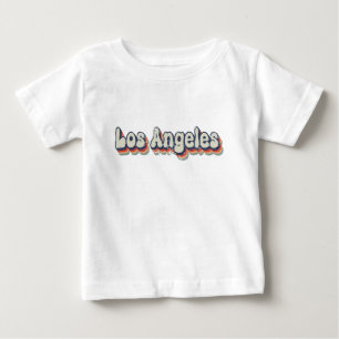 T-shirt Pour Bébé Los Angeles California Chrome City Classic Art