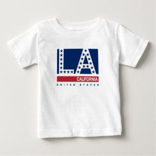 T-shirt Pour Bébé Los Angeles, la Californie horizon rouge, blanc et